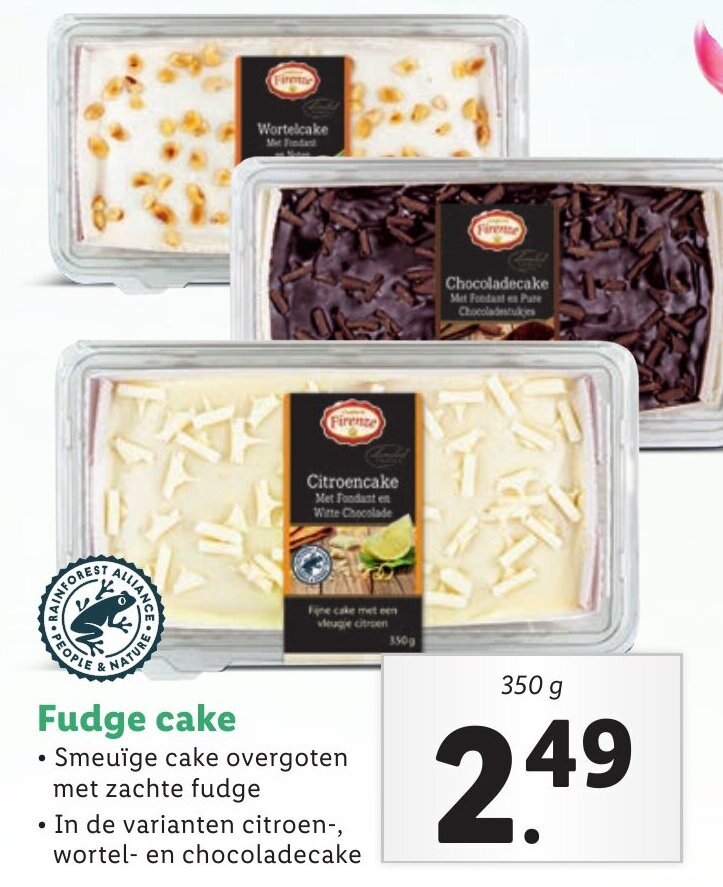 Fudge cake 350G aanbieding bij Lidl