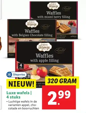 Lidl Deluxe luxe wafels 320 gram aanbieding