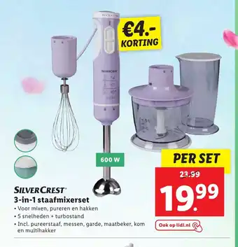 Lidl SilverCrest 3-in-1 staafmixerset aanbieding