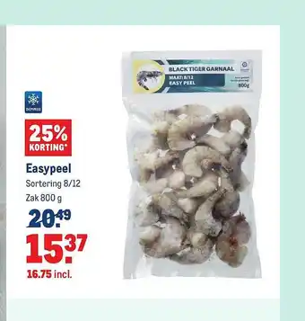 Makro Black Tiger Garnalen Easypeel 25% Korting aanbieding