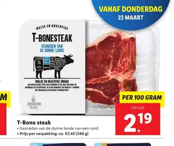 Lidl T-Bone steak 100 gram aanbieding