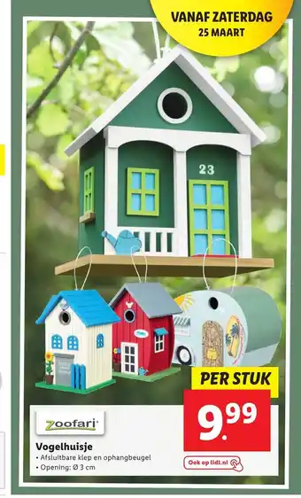 Lidl Zoofari vogelhuisje 3 cm aanbieding