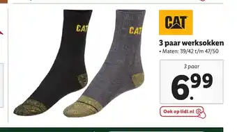 Lidl Cat 3 paar werksokken maten: 39/42 t/m 47/50 aanbieding