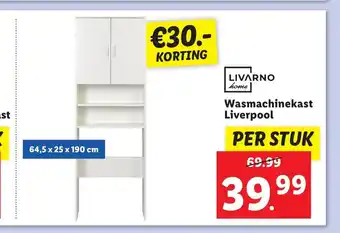 Lidl Livarno home Wasmachinekast Liverpool 64,5 x 25 x 190 cm aanbieding