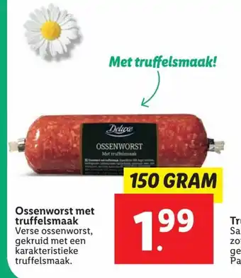 Lidl Ossenworst met truffelmaak 150 gram aanbieding