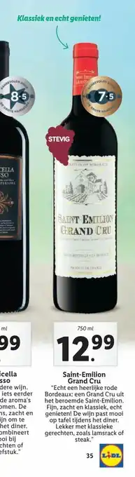 Lidl Saint-Emilion Grand Cru 750 ml aanbieding