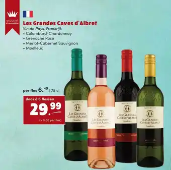 uw topSlijter Les grandes caves d'albret colombard-chardonnay, grenache rosé, merlot-cabernet sauvignon of moelleux aanbieding