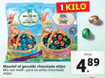 Lidl Massief of gevulde chocolade eitjes aanbieding