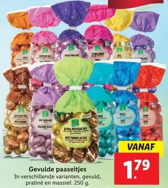 Lidl Gevulde paaseitjes 250g aanbieding