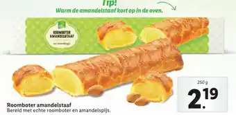 Lidl Roomboter amandelstaaf 250g aanbieding