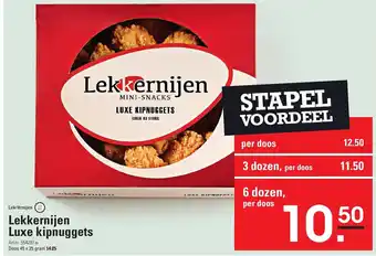 Sligro Lekkernijen luxe kipnuggets 45 x 25g aanbieding