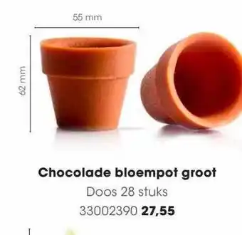 HANOS Chocolade bloempot groot aanbieding