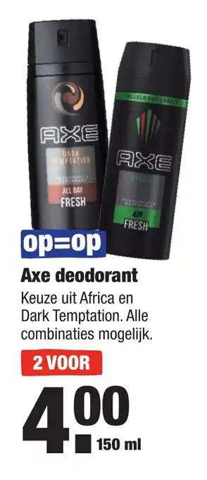 ALDI Axe deodorant 150ml aanbieding