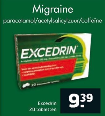 Trekpleister Excedrin 20 tabs aanbieding