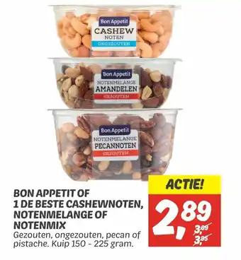 Dekamarkt Bon appetit of 1 de Beste cashewnoten, notenmelange of notenmix 150-225g aanbieding