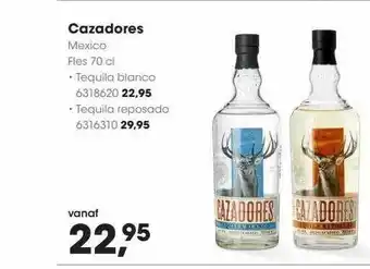 HANOS Cazadores tequila blanco of tequila reposado aanbieding