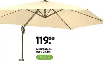 GAMMA Muurparasol ecru 3x3m aanbieding