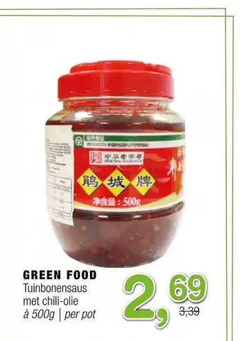 Amazing Oriëntal Green food tuinbonensaus met chili-olie aanbieding