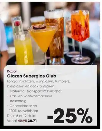 HANOS Koziol glazen superglas club aanbieding