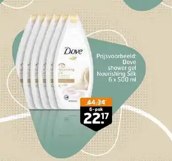 Trekpleister Dove shower gel Nourishing Silk 6x500 ml aanbieding