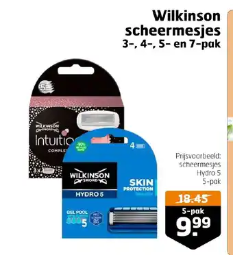 Trekpleister Wilkinson scheermesjes 3-, 4-, 5- en 7-pak aanbieding