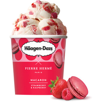 Albert Heijn Häagen-dazs macaron strawberry & raspberry aanbieding