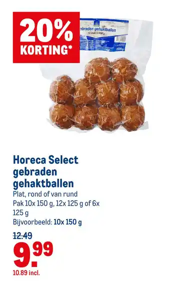 Makro Horeca Select gebraden gehaktballen aanbieding