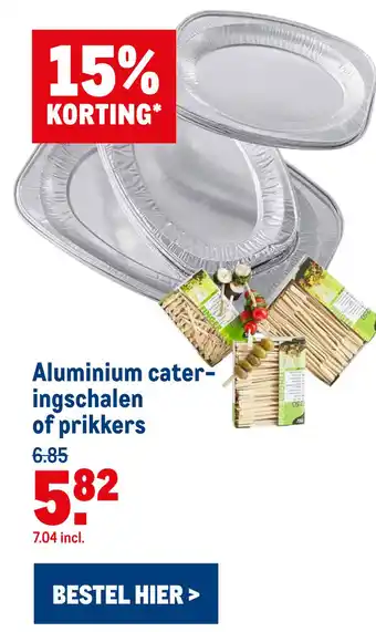 Makro Aluminium cateringschalen of prikkers aanbieding