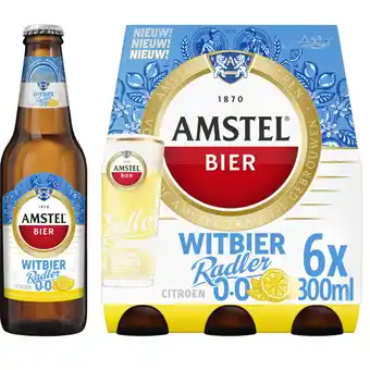 Albert Heijn Amstel witbier radler 0.0% 6-pack aanbieding