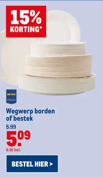 Makro Wegwerp borden of bestek aanbieding