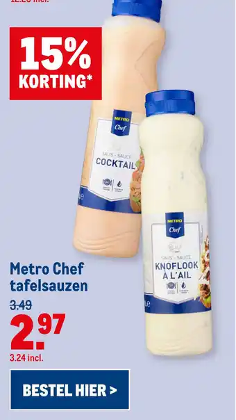 Makro Metro Chef tafelsauzen aanbieding