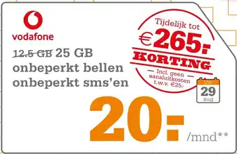 Telecombinatie Sim Only Vodafone aanbieding