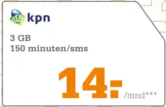 Telecombinatie Sim Only KPN aanbieding