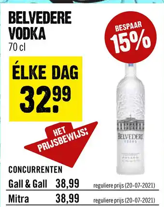 Dirck 3 Belvedere Vodka aanbieding