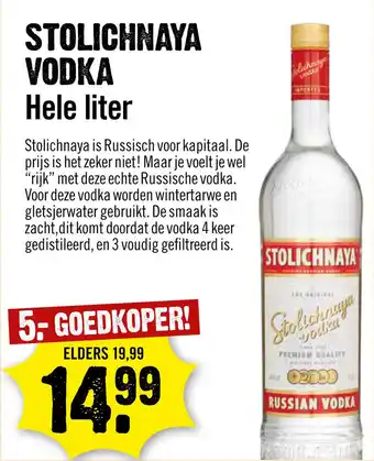 Dirck 3 Stolichnaya Vodka aanbieding