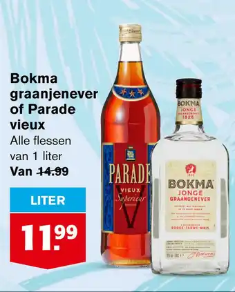 Hoogvliet Bokma graanjenever of Parade vieux aanbieding