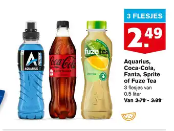 Hoogvliet Aquarius, Coca-Cola, Fanta, Sprite of Fuze Tea aanbieding