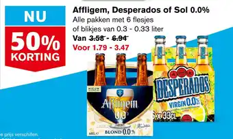 Hoogvliet Affligem, Desperados of Sol 0.0% aanbieding