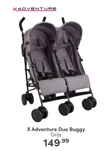 Baby & Tiener X Adventure Duo Buggy Grijs aanbieding