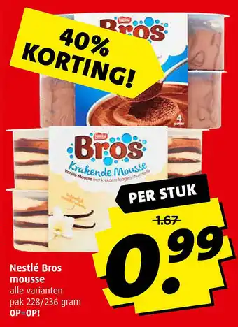 Boni Nestlé Bros mousse aanbieding