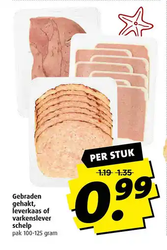 Boni Gebraden gehakt, leverkaas of varkenslever schelp aanbieding