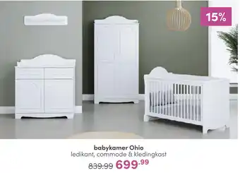 Baby & Tiener Babykamer ohio ledikant, commode & kledingkast aanbieding