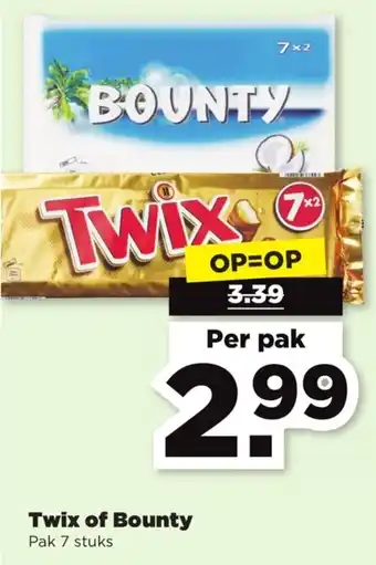 PLUS Twix of bounty aanbieding