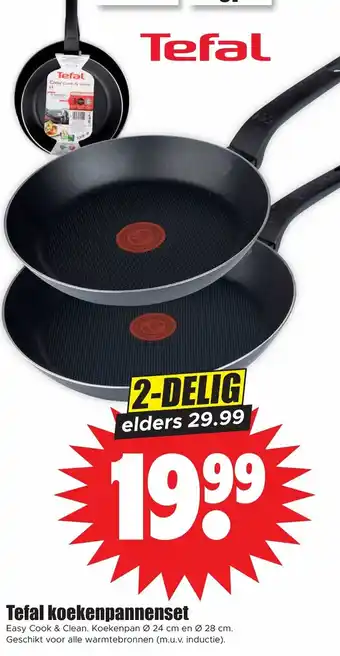 Dirk Tefal koekenpannenset 24cm aanbieding