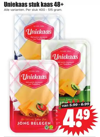 Dirk Uniekaas stuk kaas 48+ 400-515g aanbieding