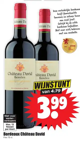 Dirk Bordeaux chateau david 75cl aanbieding