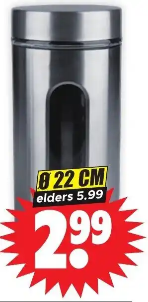 Dirk RVS voorraadpot 22cm aanbieding