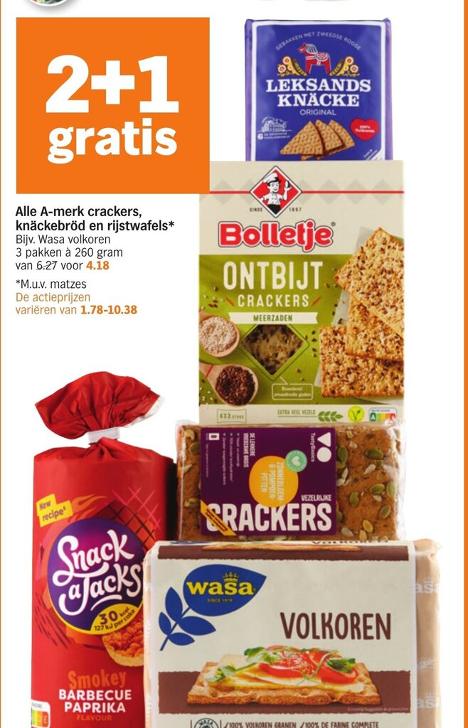 Amerk crackers wasa volkoren 3 pakken a 260 gram 2