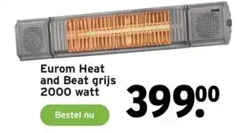 GAMMA Eurom heat and beat grijs 2000 watt aanbieding