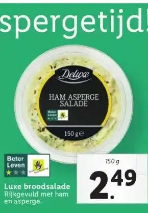 Lidl Luxe broodsalade rijkgevuld met ham aanbieding